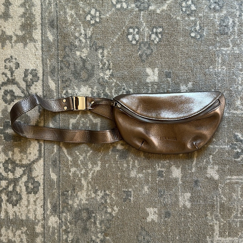 Metallic Leather Fanny Pack